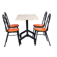 FRP FIBERGLASS FOUR SEATS DINING TABLE AND PEACOCK