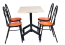 FRP FIBERGLASS FOUR SEATS DINING TABLE AND PEACOCK